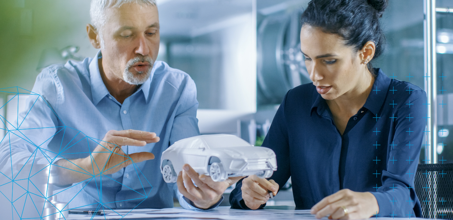 3D printed car model. 